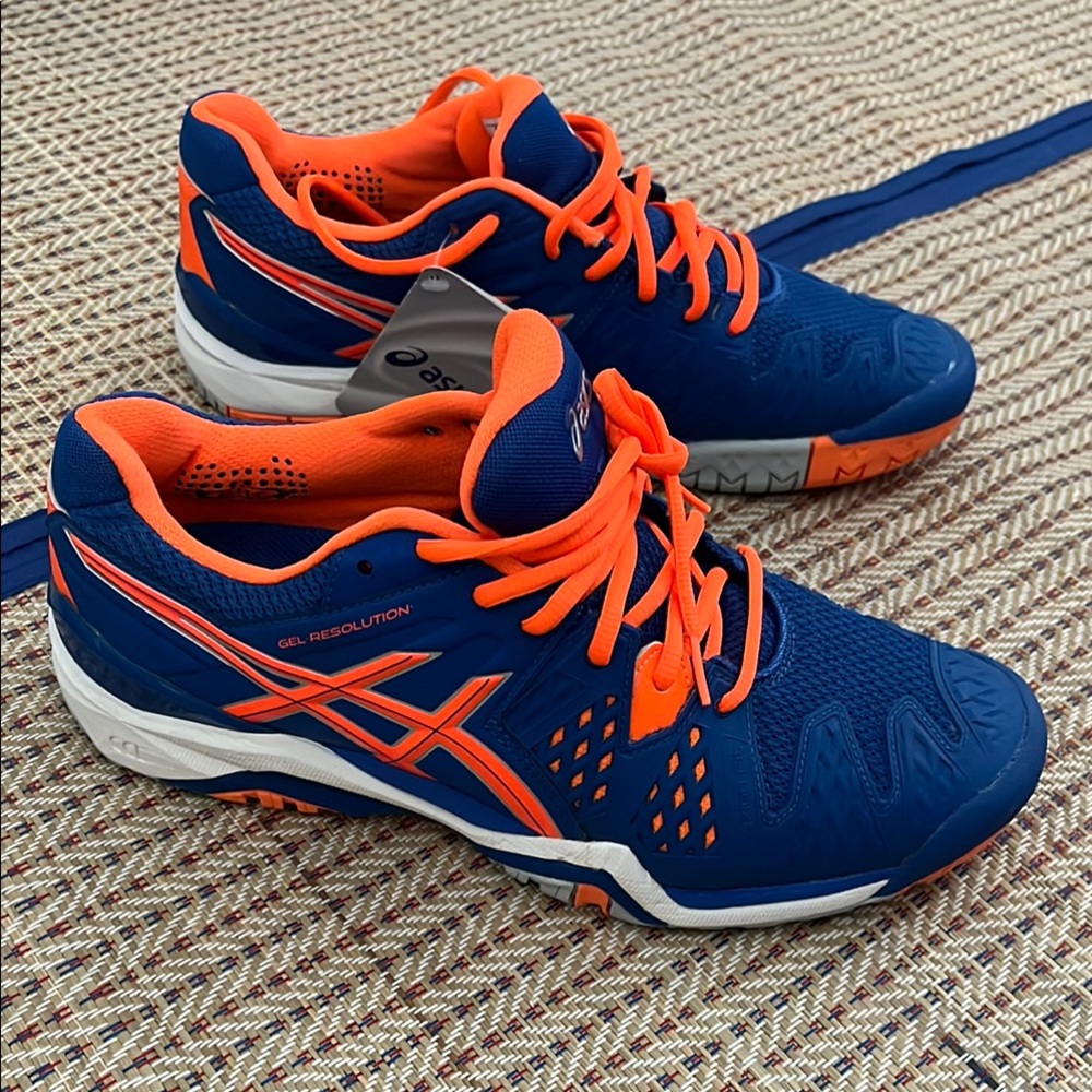 ASICS Gel-Resolution Blue and Orange Shoes
